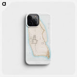 Philae Island (general plan of the ruins) - アンティーク地図 Phone Case.