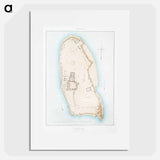 Philae Island (general plan of the ruins) - アンティーク地図 Poster.