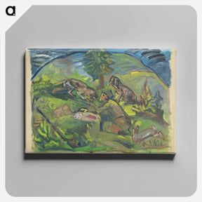 アートパネル-Hunting motif - アーノルド ピーター ワイズ クビンチャン Canvas.