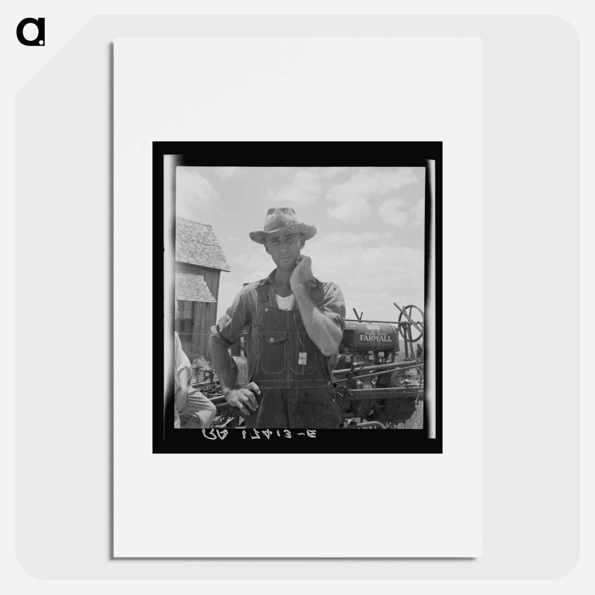 Former tenant farmer on a large cotton farm now a tractor driver for one dollar a day on the same farm. Bell County, Texas. Sourced from the Library of Congress. - Dorothea Lange Poster.