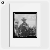 Former tenant farmer on a large cotton farm now a tractor driver for one dollar a day on the same farm. Bell County, Texas. Sourced from the Library of Congress. - Dorothea Lange Poster.