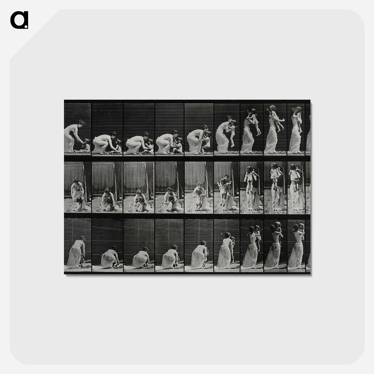 アートポストカード-Woman Lifting Child
 - エドワード マイブリッジ Postcard.