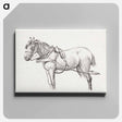 アートパネル-Standing harnessed horse - ジャン ベルナール Canvas.