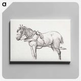 アートパネル-Standing harnessed horse - ジャン ベルナール Canvas.