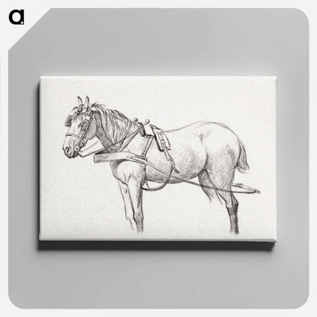 アートパネル-Standing harnessed horse - ジャン ベルナール Canvas.