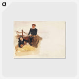 アートポストカード-Oscar and Bobino on the Fishing Smack from Scrapbook - ジョン シンガー サージェント Postcard.