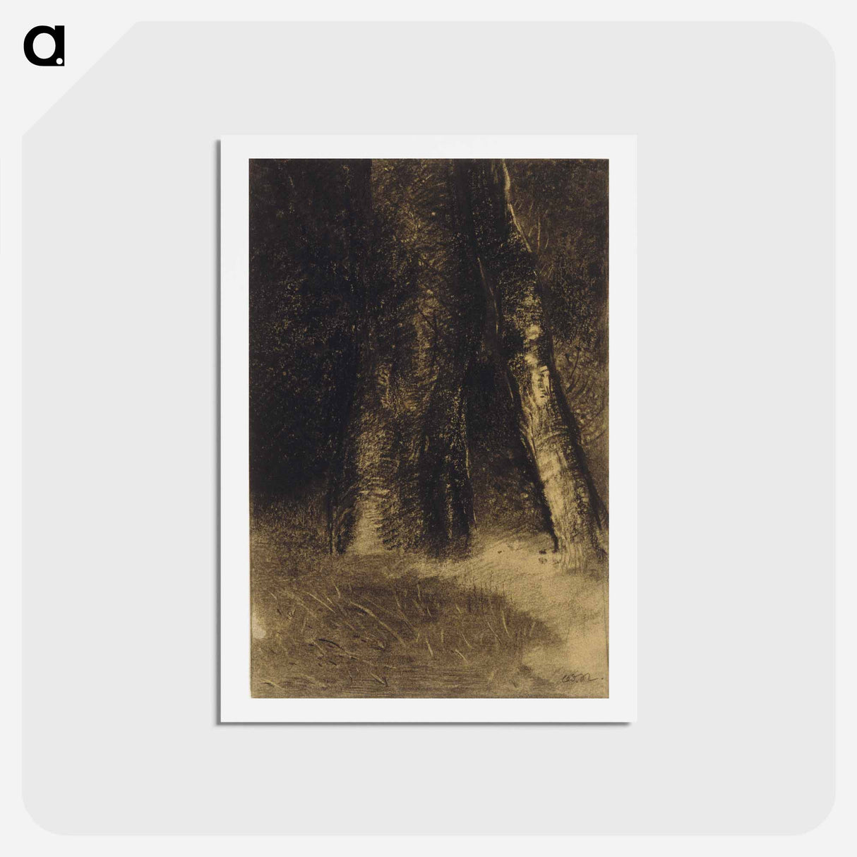 アートポストカード-Sketch of Trees - オディロン ルドン Postcard.