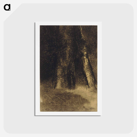 アートポストカード-Sketch of Trees - オディロン ルドン Postcard.