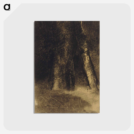 アートポストカード-Sketch of Trees - オディロン ルドン Postcard.