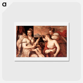 アートポストカード-Venus Blindfolding Cupid - ティツィアーノ ヴェチェッリオ Postcard.
