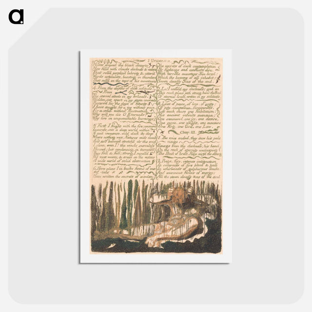 アートポストカード-The First Book of Urizen, Plate 4 - ウィリアム ブレイク Postcard.