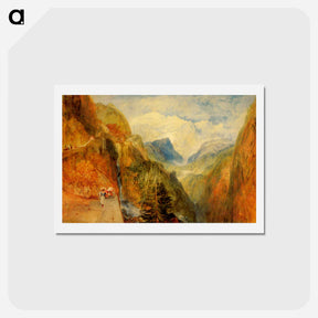アートポストカード-Mont Blanc from Fort Roch, Val D'Aosta - ウィリアム ターナー Postcard.