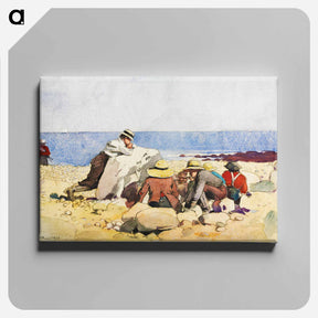 アートパネル-A Clam–Bake - ウィンスロー ホーマー Canvas.