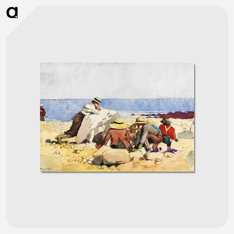 アートポストカード-A Clam–Bake - ウィンスロー ホーマー Postcard.