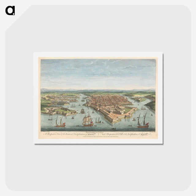 アートポストカード-A Perspective View of the Town and Fortifications of Malta
 - イェール大学アートギャラリー Postcard.