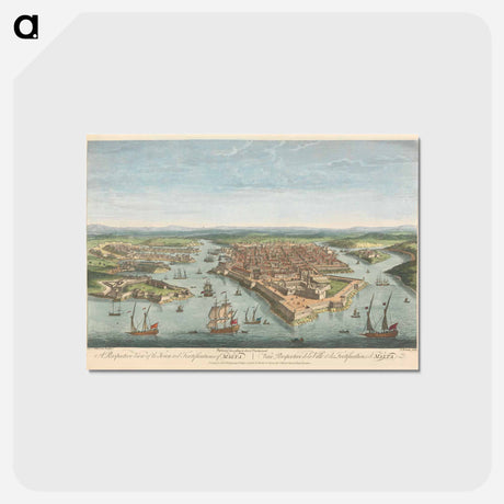 アートポストカード-A Perspective View of the Town and Fortifications of Malta
 - イェール大学アートギャラリー Postcard.