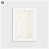 アートポストカード-Topographic map of the ruins of Thebes - アンティーク地図 Postcard.