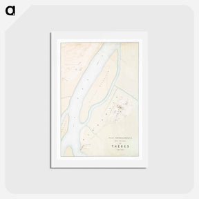 アートポストカード-Topographic map of the ruins of Thebes - アンティーク地図 Postcard.
