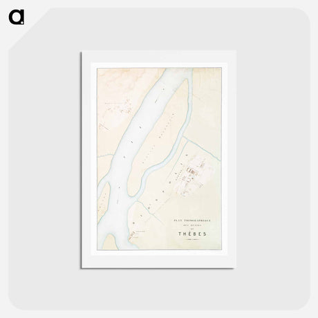 アートポストカード-Topographic map of the ruins of Thebes - アンティーク地図 Postcard.
