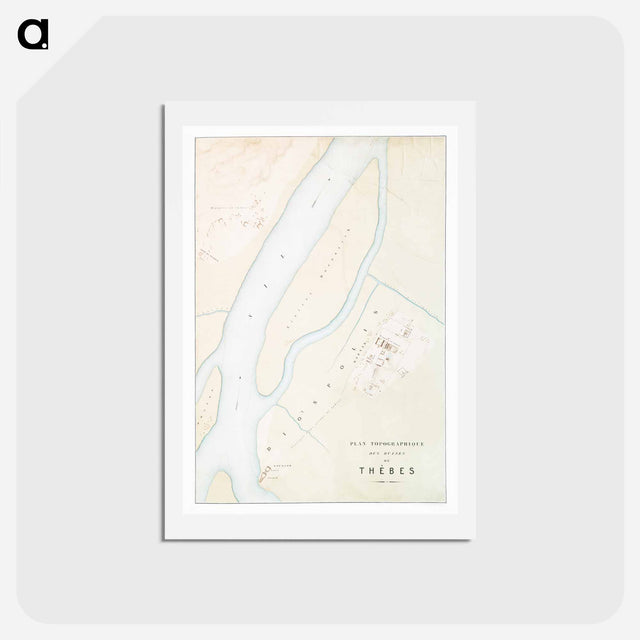 アートポストカード-Topographic map of the ruins of Thebes - アンティーク地図 Postcard.