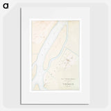Topographic map of the ruins of Thebes - アンティーク地図 Poster.