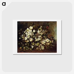 アートポストカード-Branch of apple blossoms - ギュスターヴ クールベ Postcard.
