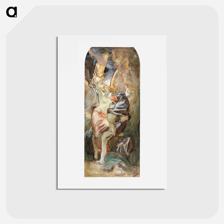 アートポストカード-Study for "Death and Victory" - ジョン シンガー サージェント Postcard.