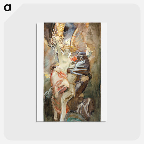 アートポストカード-Study for "Death and Victory" - ジョン シンガー サージェント Postcard.