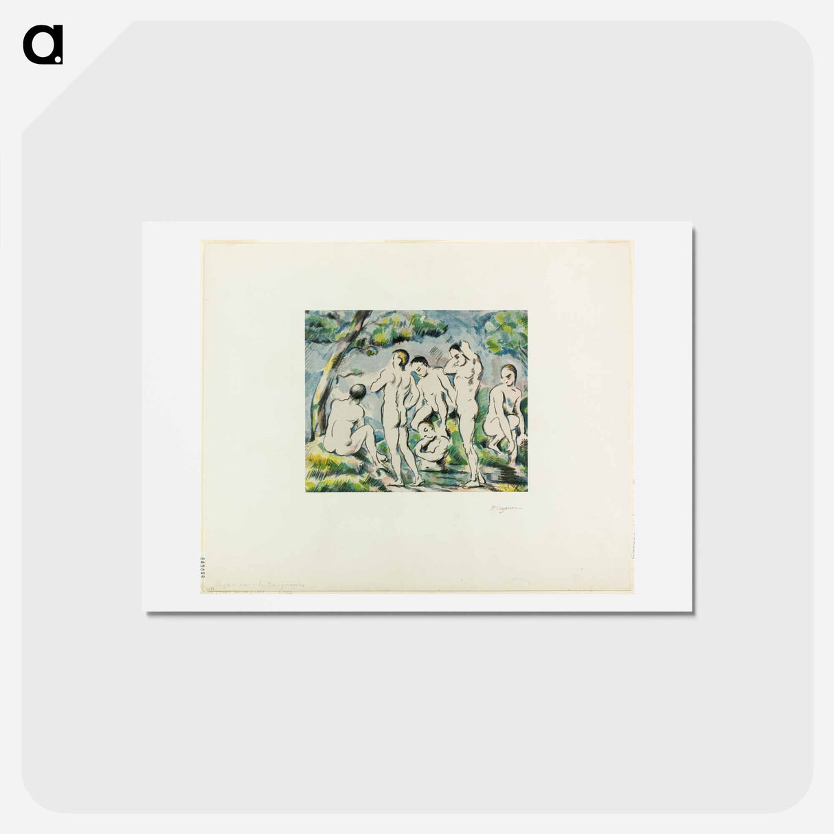 アートポストカード-Bathers - ポール セザンヌ Postcard.