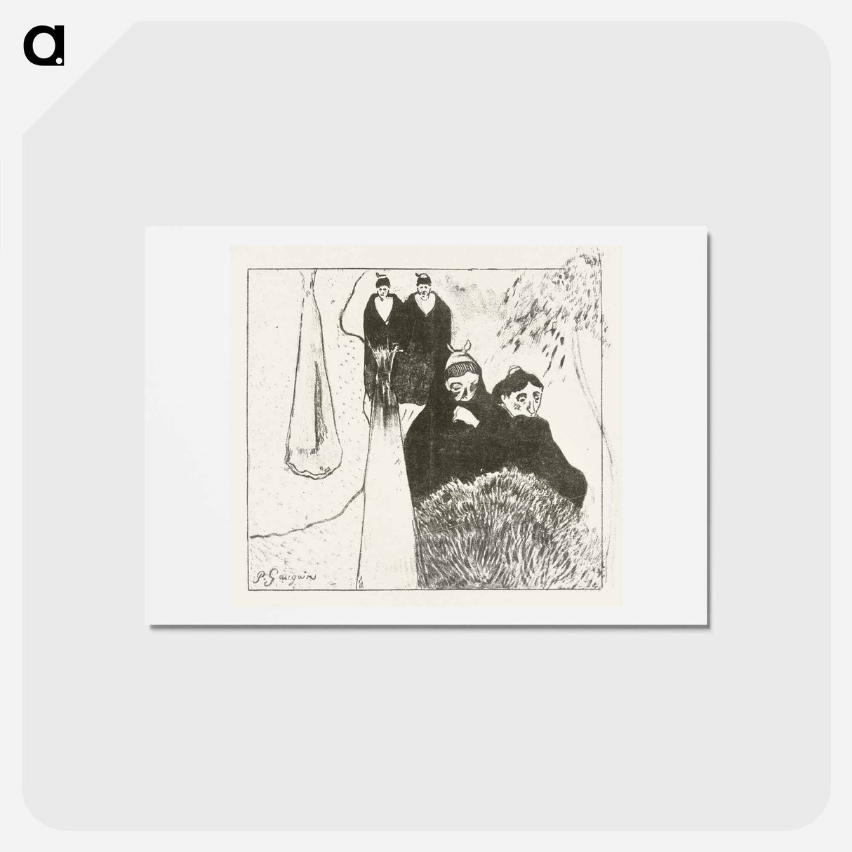 アートポストカード-Unmarried Old Women in Arles - ポール ゴーギャン Postcard.