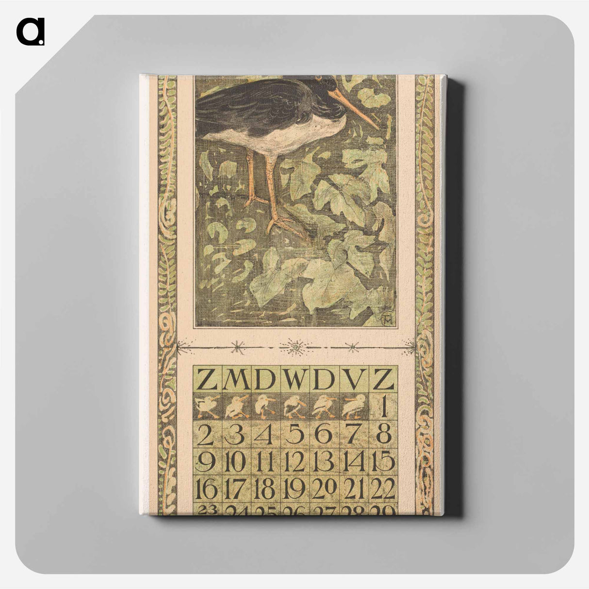 Kalenderblad september met scholekster - テオ ヴァン ホイテマ Canvas.