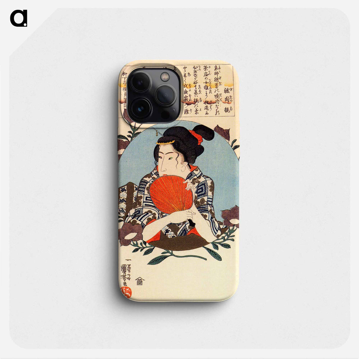 Kaji of Gion holding a fan - 歌川 国芳 Phone Case.