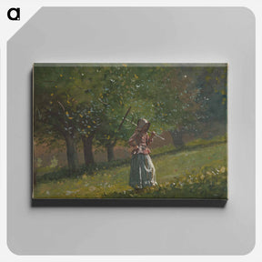 アートパネル-Girl with Hay Rake - ウィンスロー ホーマー Canvas.