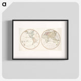 New world or western hemisphere: old world or eastern hemisphere - アンティーク地図 Poster.