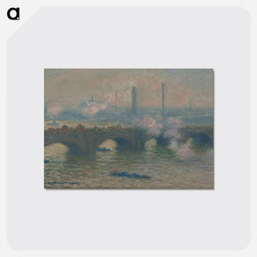 アートポストカード-Waterloo Bridge, Gray Day - クロード モネ Postcard.