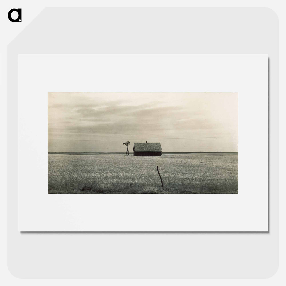 Abandoned Farm in Mechanized Wheat Fields, Oklahoma - Dorothea Lange Poster.