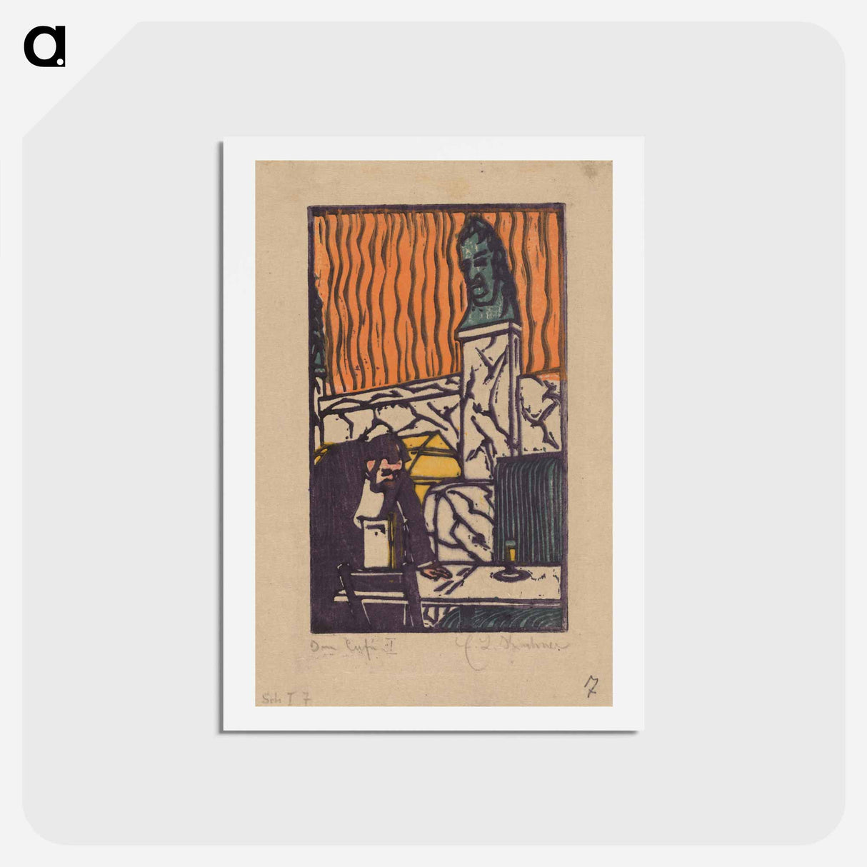 アートポストカード-Head Waiter in Café - エルンスト ルートヴィヒ キルヒナー Postcard.