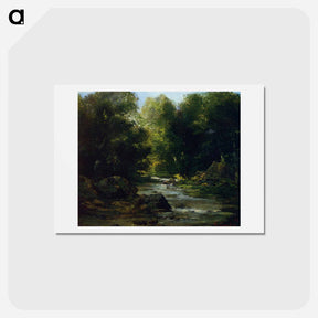 アートポストカード-River Landscape - ギュスターヴ クールベ Postcard.