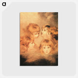 アートポストカード-A Cherub Head in Different Views - ジョシュア レノルズ Postcard.