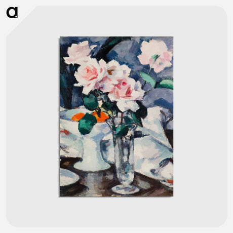 アートポストカード-Pink Roses in a Glass Vase
 - セントルイス美術館 Postcard.