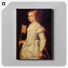 アートパネル-Portrait of a Lady in White - ティツィアーノ ヴェチェッリオ Canvas.