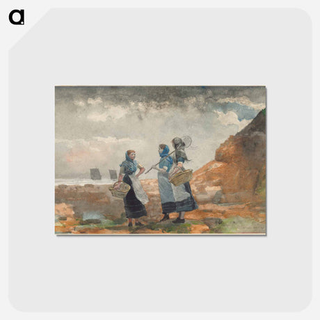 アートポストカード-Three Fisher Girls, Tynemouth - ウィンスロー ホーマー Postcard.