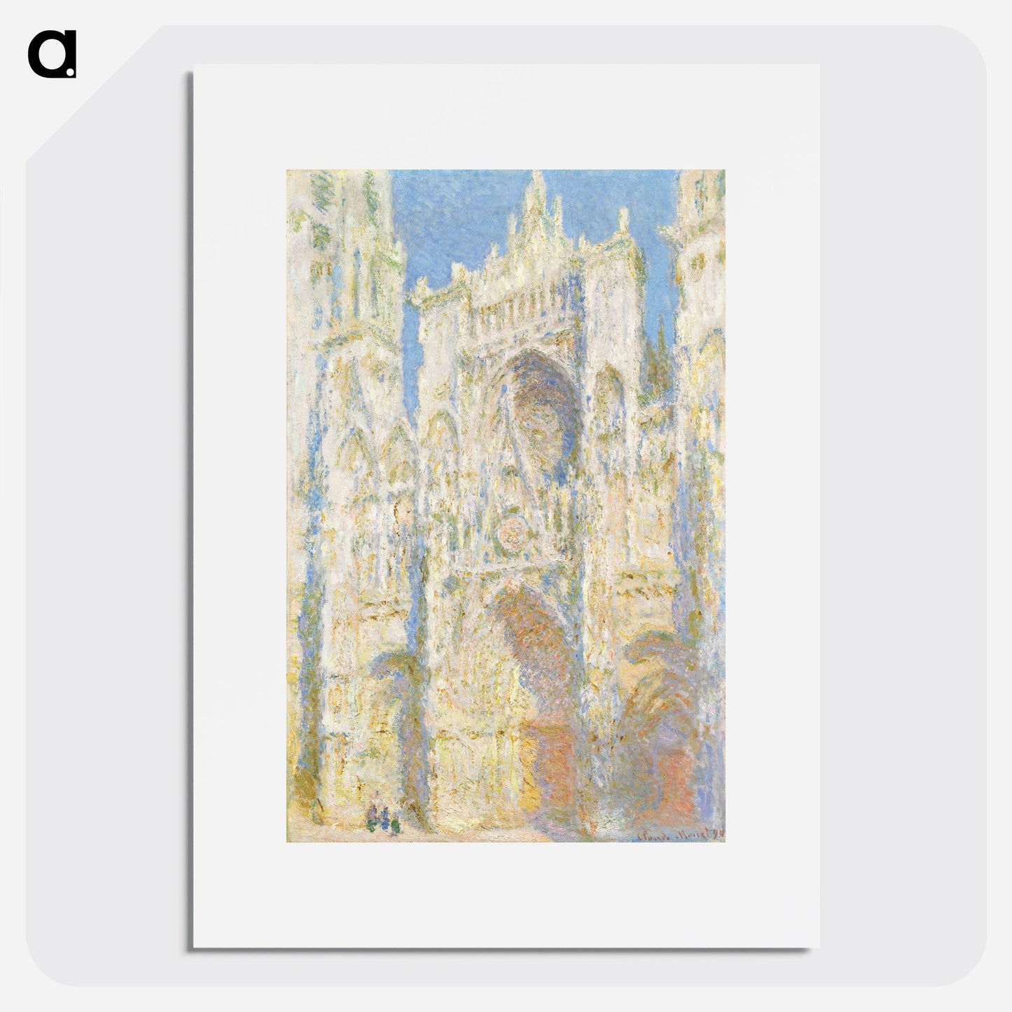 Rouen Cathedral, West Façade, Sunlight Poster.