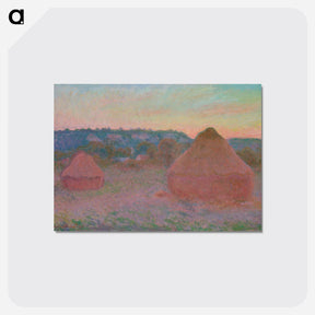 アートポストカード-Stacks of Wheat - クロード モネ Postcard.