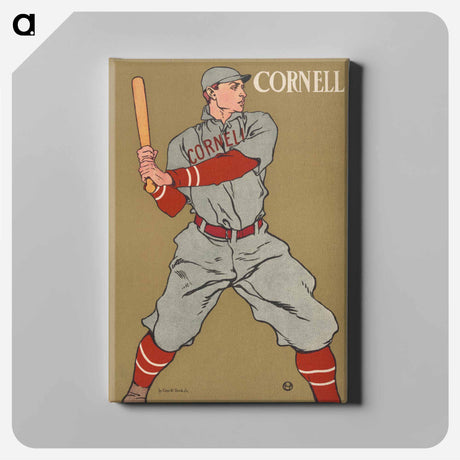 アートパネル-Baseball Player Holding a Bat - エドワード ペンフィールド Canvas.