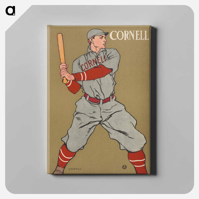 アートパネル-Baseball Player Holding a Bat - エドワード ペンフィールド Canvas.