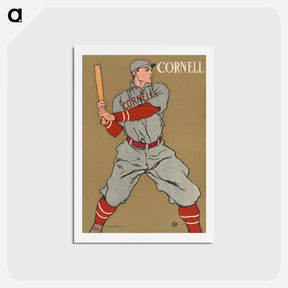 アートポストカード-Baseball Player Holding a Bat - エドワード ペンフィールド Postcard.