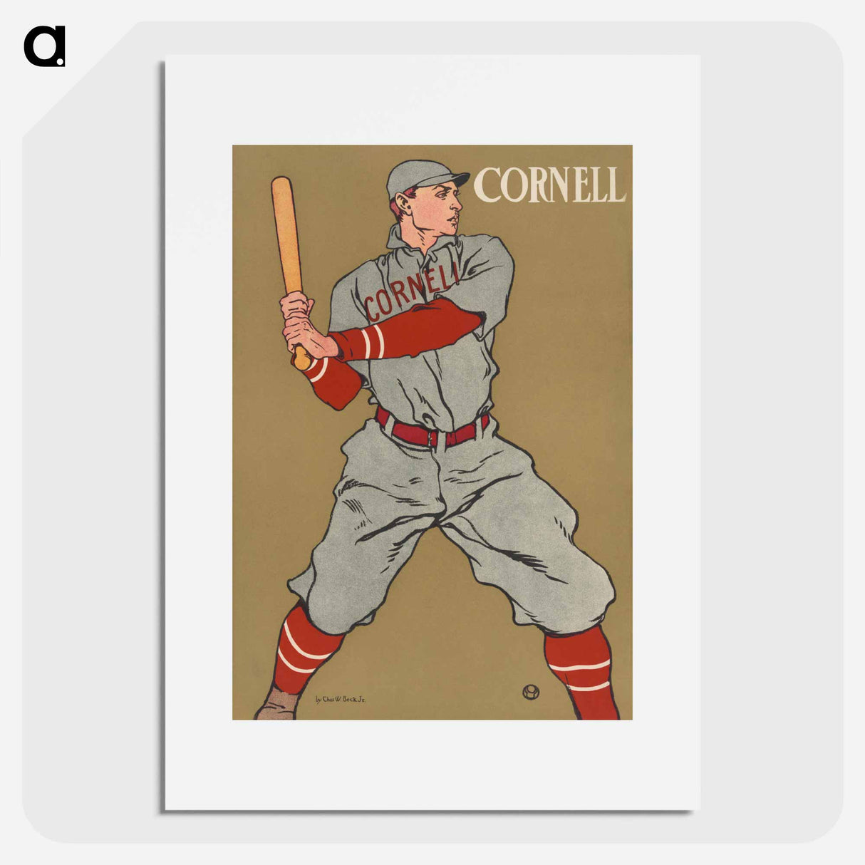 Baseball Player Holding a Bat - Edward Penfield Poster.