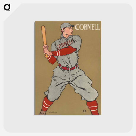 アートポストカード-Baseball Player Holding a Bat - エドワード ペンフィールド Postcard.