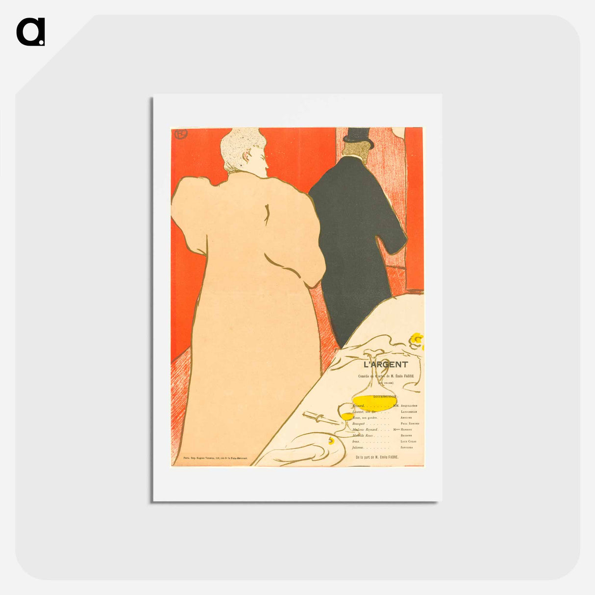 アートポストカード-L'Argent - アンリ ド トゥールーズ ロートレック Postcard.